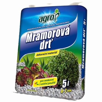 AGRO drobljeni usitnjeni mramor - 5 L, 4-7 mm